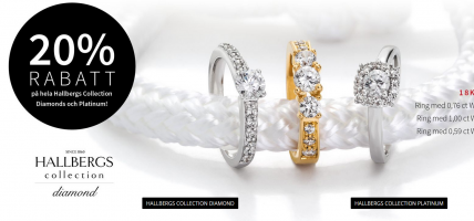 20% på hela Hallbergs collection Diamonds & Platinum