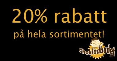 20% rabatt på hela köpet hos Chokladbudet
